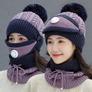 3pcs Women Winter Scarf Set